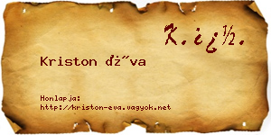 Kriston Éva névjegykártya